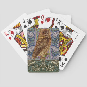 Jeu De Cartes OWL DE NUIT, LILACS ET FEUILLE Art Nouveau Floral