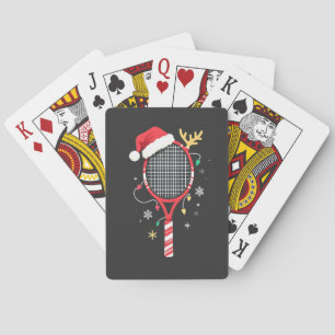 Jeu De Cartes Paddle de tennis avec chapeau de Santa et lumières