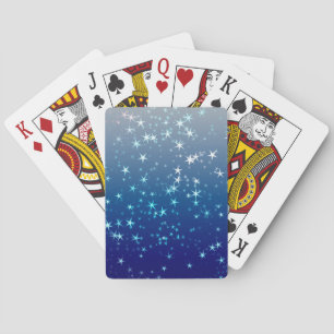 Jeu De Cartes Paillettes de Noël Étoiles Ciel Bleu