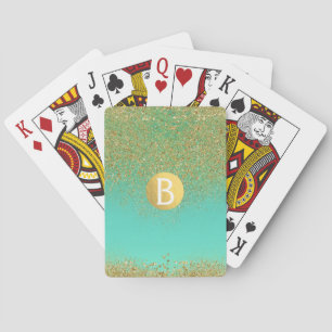 Jeu De Cartes Paillettes dorées en cascade et glamour aquatique 