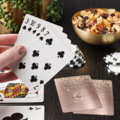 Jeu De Cartes Paillettes dorées, monogramme doré, nom en script (In Situ)