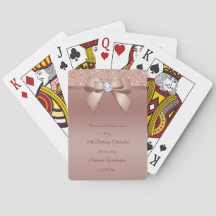 Jeu De Cartes Paillettes et glamour, fête d'anniversaire Rose Go