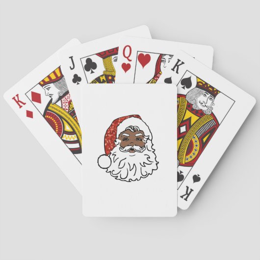 Jeu De Cartes paillettes noir santa claus (dos)