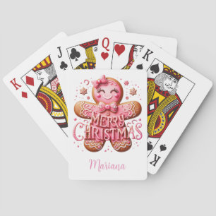 Jeu De Cartes Pain d'épices de Noël rose