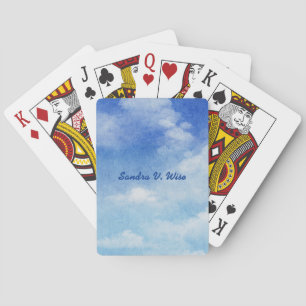 Jeu De Cartes Paisible Sky Dreams Aquarelle Bleu & Blanc
