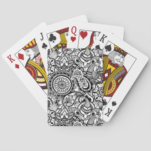 Jeu De Cartes Paisley floral noir (dos)