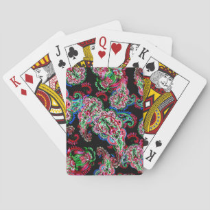 Jeu De Cartes Paisley Floral Pattern, Ethnic Arrière - plan.