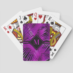 Jeu De Cartes Palme monogramme violet