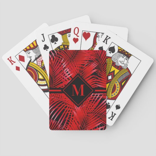 Jeu De Cartes Palme rouge monogramme (dos)