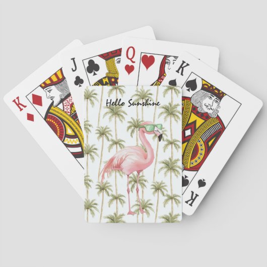 Jeu De Cartes Palmier Flamant Rose (dos)