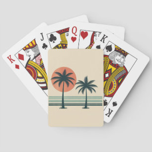 Jeu De Cartes Palmier tropical rétro/vintage