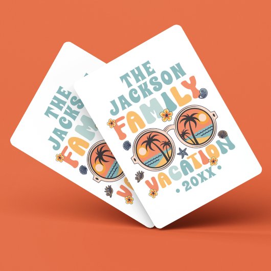 Jeu De Cartes Palmiers lunettes de soleil rétro vacances en fami