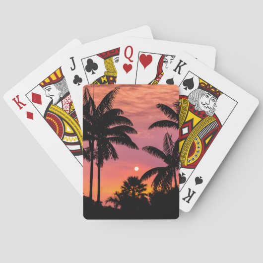 Jeu De Cartes Palmiers silhoués, Hawaï (dos)