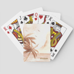 Jeu De Cartes Palmiers Tropicaux Rustiques
