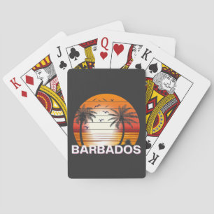 Jeu De Cartes Palmiers Vintages de la Barbade Plage d'été
