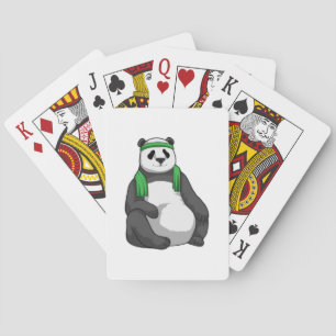 Jeu De Cartes Panda à la salle de sport avec serviette