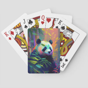 Jeu De Cartes Panda Animal Portrait Peinture Faune À L'Extérieur