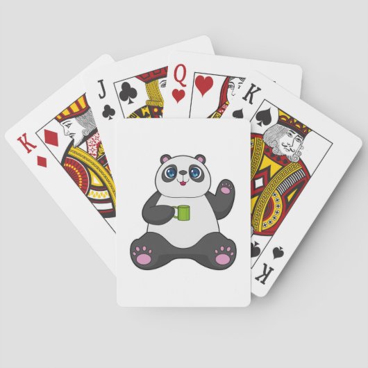 Jeu De Cartes Panda avec tasse de café (dos)