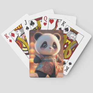 Jeu De Cartes Panda Cub dans l'attrait chinois traditionnel