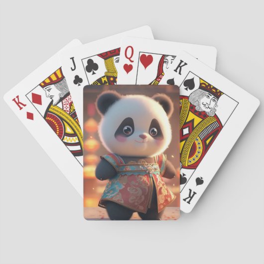 Jeu De Cartes Panda Cub dans l'attrait chinois traditionnel (dos)