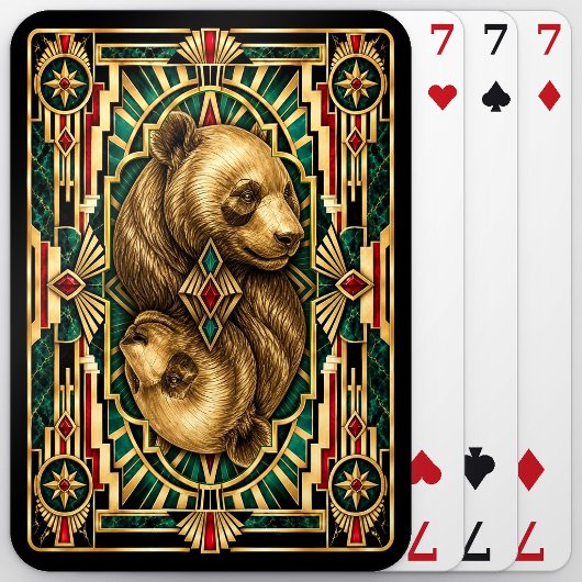 Jeu De Cartes Panda, faune Art déco