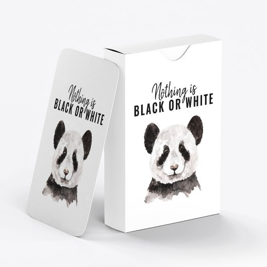 Jeu De Cartes Panda Funky Moderne Noir Et Blanc Avec Citation