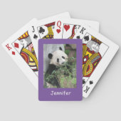 Jeu De Cartes Panda Géant Cute, Arrière - plan Violet, (dos)