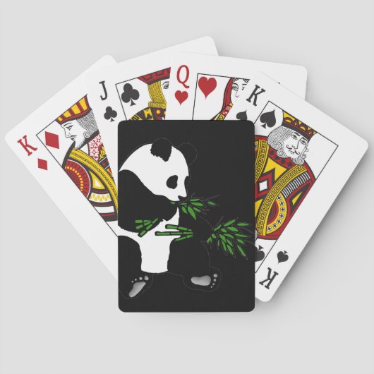 Jeu De Cartes Panda géant mange du bambou noir (dos)