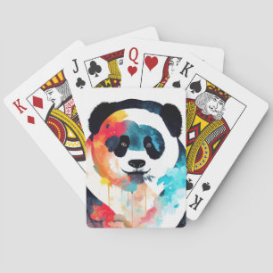 Jeu De Cartes Panda Ours Sauvage Nature Animal Couleur Art Peint