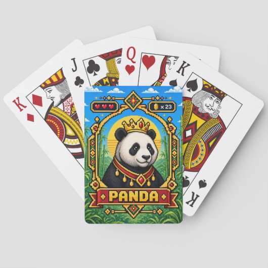 Jeu De Cartes Panda Rétro Pixel Art 8-Bit (dos)