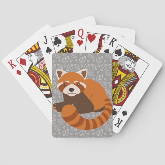 Jeu De Cartes Panda rouge mignon (dos)