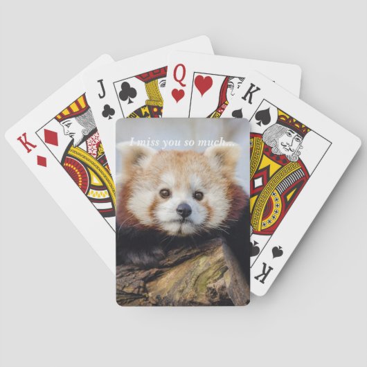 Jeu De Cartes Panda Rouge Mignonne Vous Manque Tellement (dos)