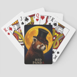 Jeu De Cartes Panda roux chapeau haut de forme gothique surréali