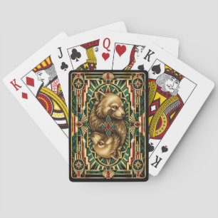 Jeu De Cartes Panda roux, faune Art déco