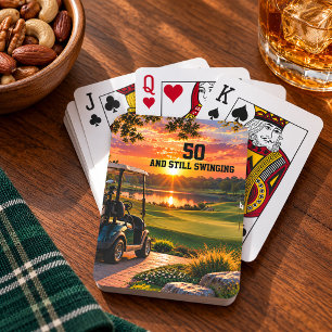 Jeu De Cartes Panier de golf personnalisé pour un 50e anniversai