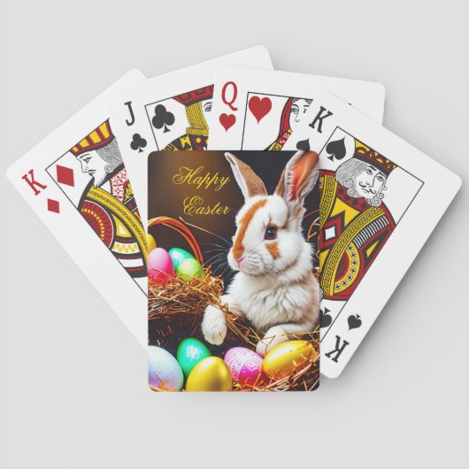 Jeu De Cartes Panier et oeufs de lapin de Pâques (dos)