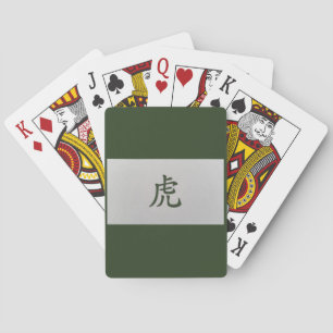 Jeu De Cartes Panneau chinois zodiaque vert tigre