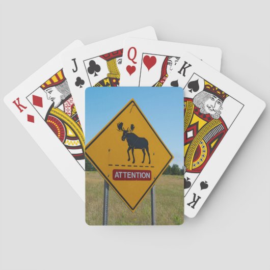 Jeu De Cartes Panneau d'avertissement d'orignaux (dos)