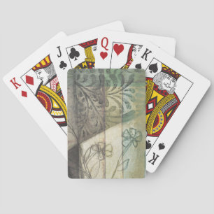 Jeu De Cartes Panneau de jardin avec Feuilles, fleurs et herbe