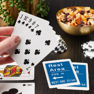 Jeu De Cartes Panneau de Jouage des cartes Blue Rest Area Road