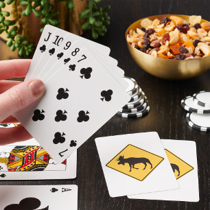 Jeu De Cartes Panneau de signalisation de traversée d'orignal Sé