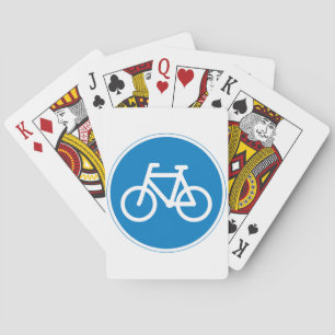 Jeu De Cartes Panneau de signalisation de voie cyclable bleu Sym