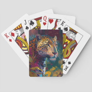 Jeu De Cartes Panther Animal Portrait Peinture Faune En Plein Ai