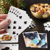 Jeu De Cartes Panther Black Wild Animal Nature Aquarelle Art (In Situ)