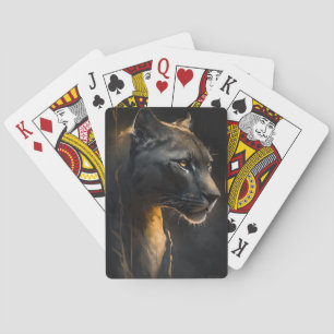 Jeu De Cartes Panther Portrait Animal Nature Faune Peinture
