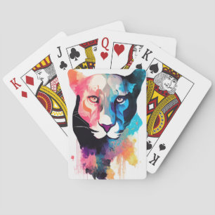 Jeu De Cartes Panther Wild Nature Animal Couleur Art Peinture