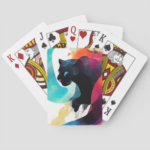Jeu De Cartes Panther Wild Nature Animal Couleur Art Peinture
