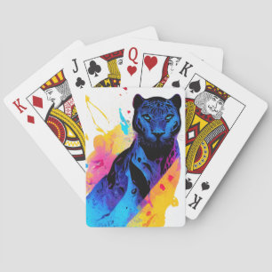 Jeu De Cartes Panther Wild Nature Animal Couleur Art Peinture