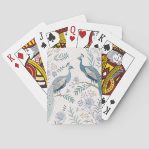 Jeu De Cartes Paon Élégant Floral Vintage (7)
