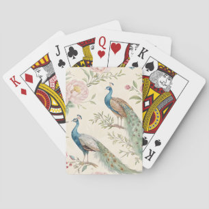 Jeu De Cartes Paon Élégant Floral Vintage (9)